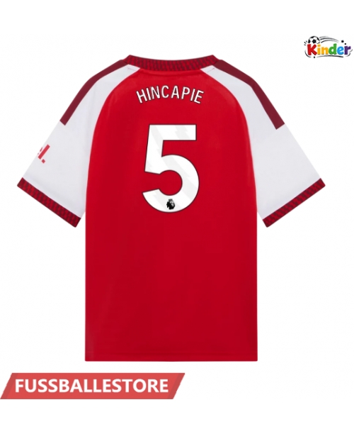 Günstige Arsenal Piero Hincapie #5 Heimtrikotsatz Kinder 2026-27 Kurzarm (+ Kurze Hosen)